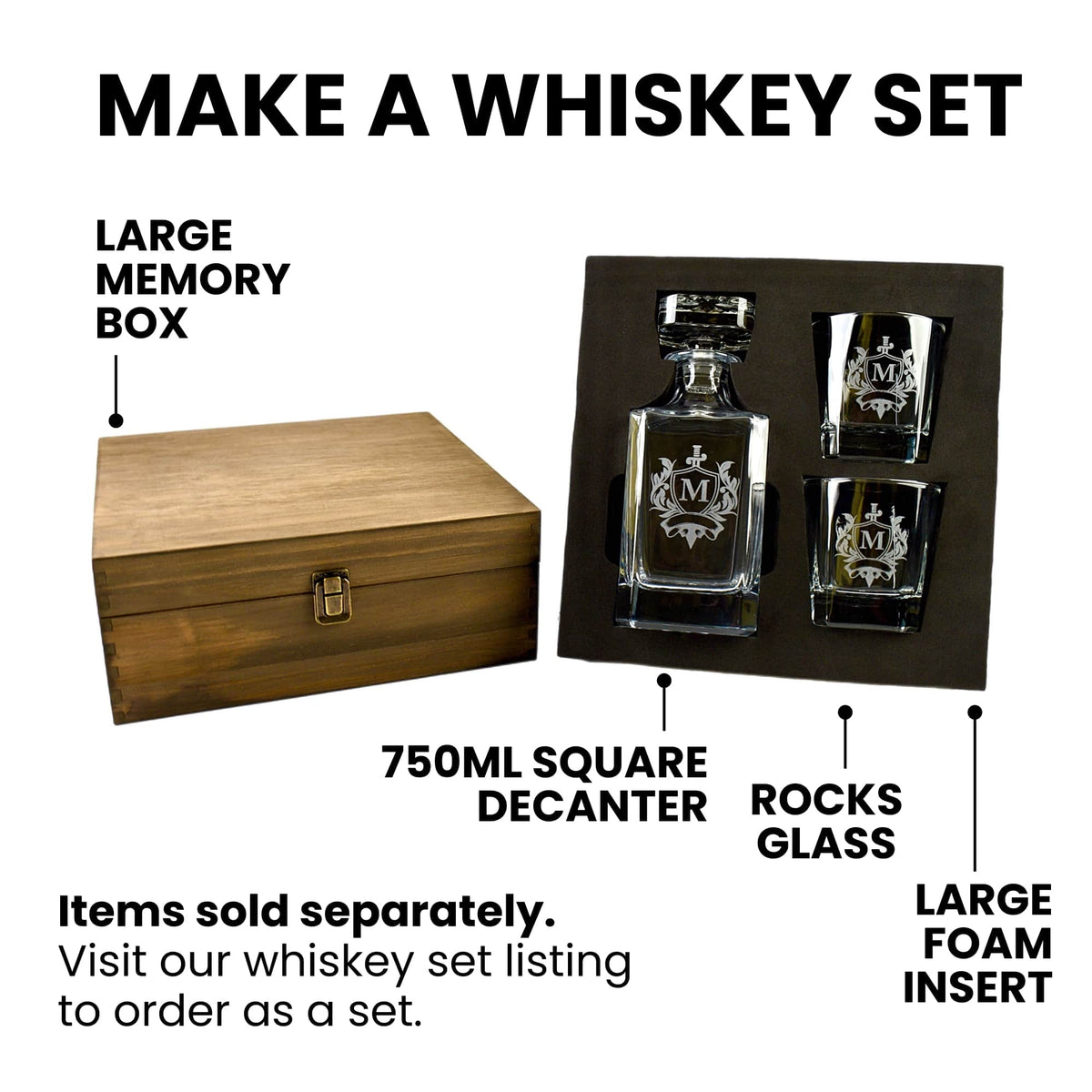 Personalized Square Whiskey Decanter – 750 mL