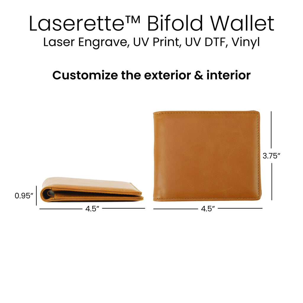 Personalized Laserette Mens Bifold Wallet